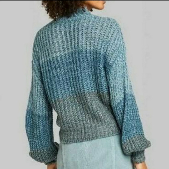 New! Wild Fable Teal Color Block Sweater Size L - Picture 2 of 8